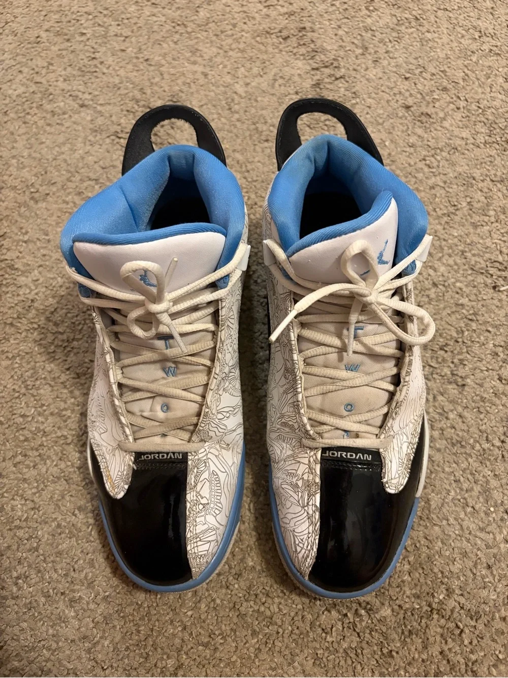 Nike Air Jordan Dub Zero “UNC” White University Shoes 311046-114 Men’s 9.5